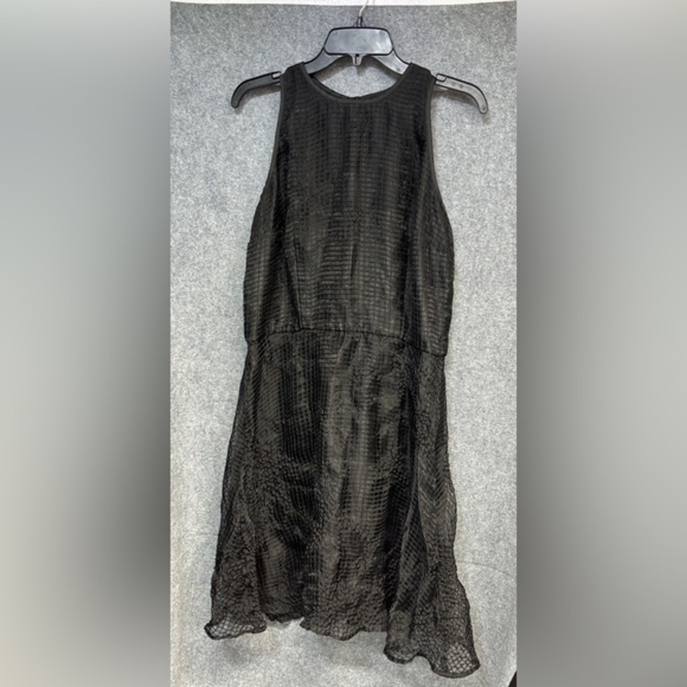 Heidi Weisel Mixit black window pane lined sleeveless dress size 14